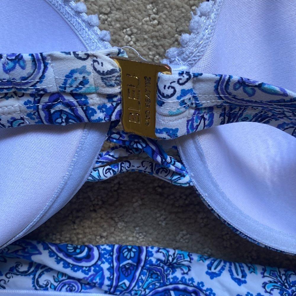 Bleu by Rod Beattie Paisley Bikini Set – High Waisted – Molded Cup Top – Size 12 - Picture 5 of 6